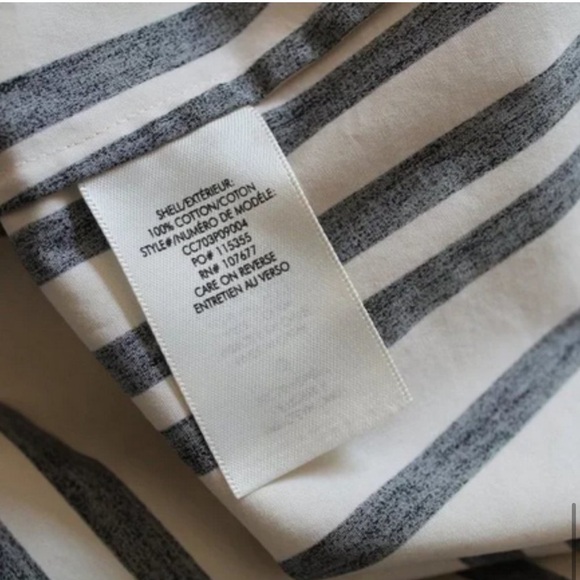 Alice & Olivia Bernice Striped Ruffle-Sleeve Top Black White Size Small - Picture 8 of 9